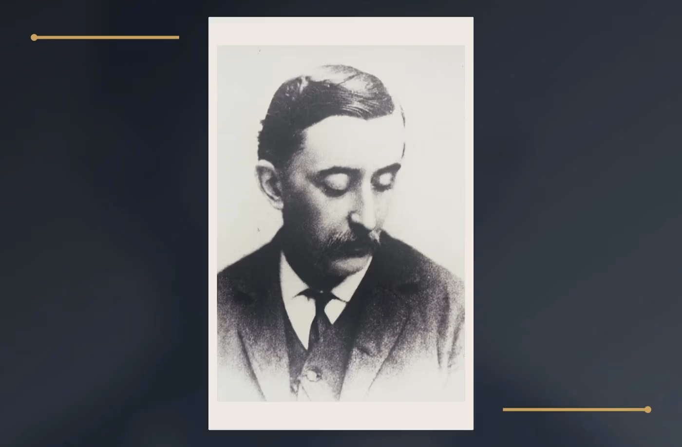 Portrait of Lafcadio Hearn within a charcoal and gold Othisis editorial composition.
